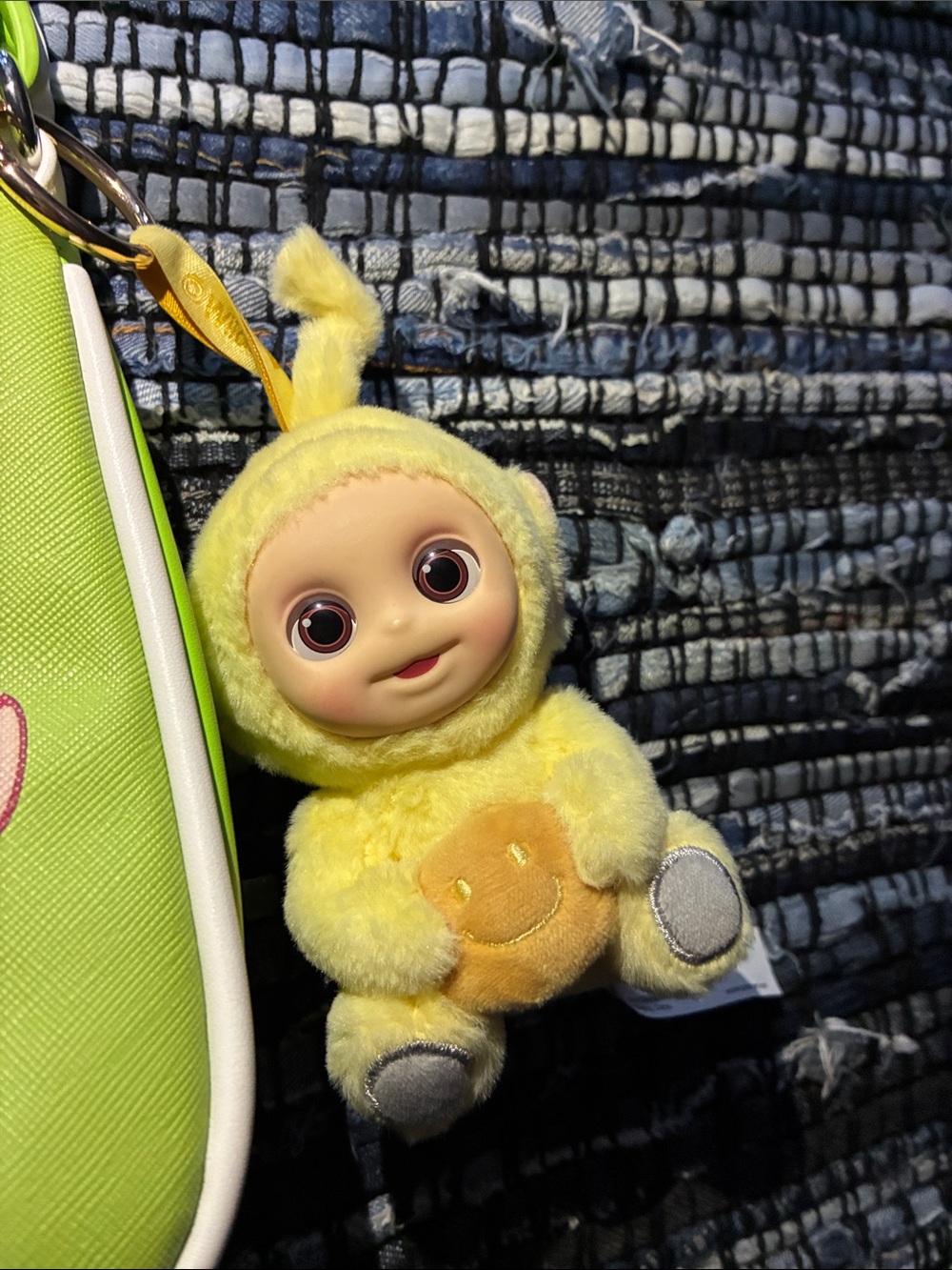 Teletubbies Lime Green Character Wristlet Bag with PopMart Pendant
